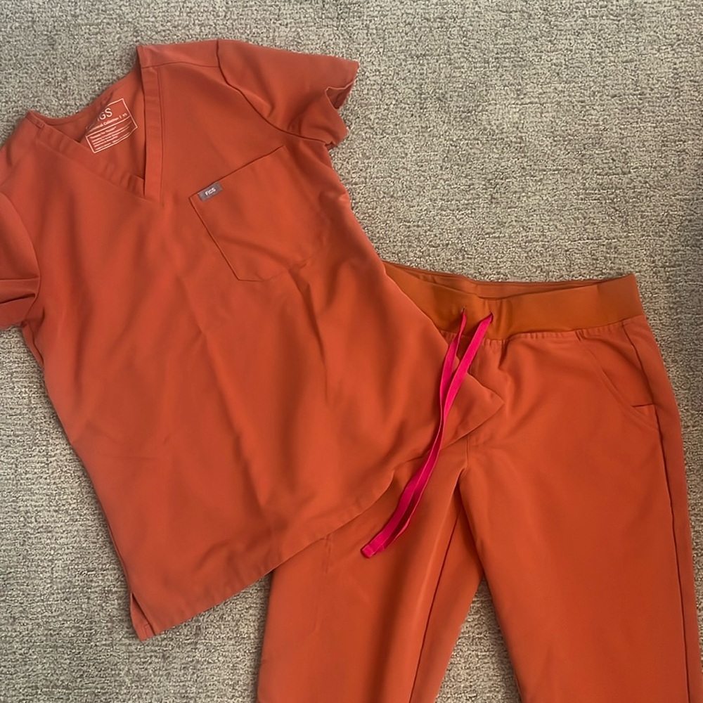 Orange FIGS scrub set